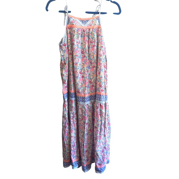 Vintage Saks Fifth Avenue Prairie Style Quilted Top Floral Print Maxi Dress M - Picture 1 of 8